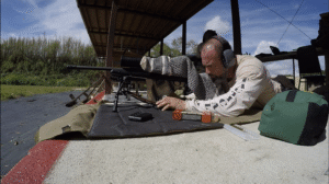 Stephen Cohen prepping for long-range rifle training at Tactical U.